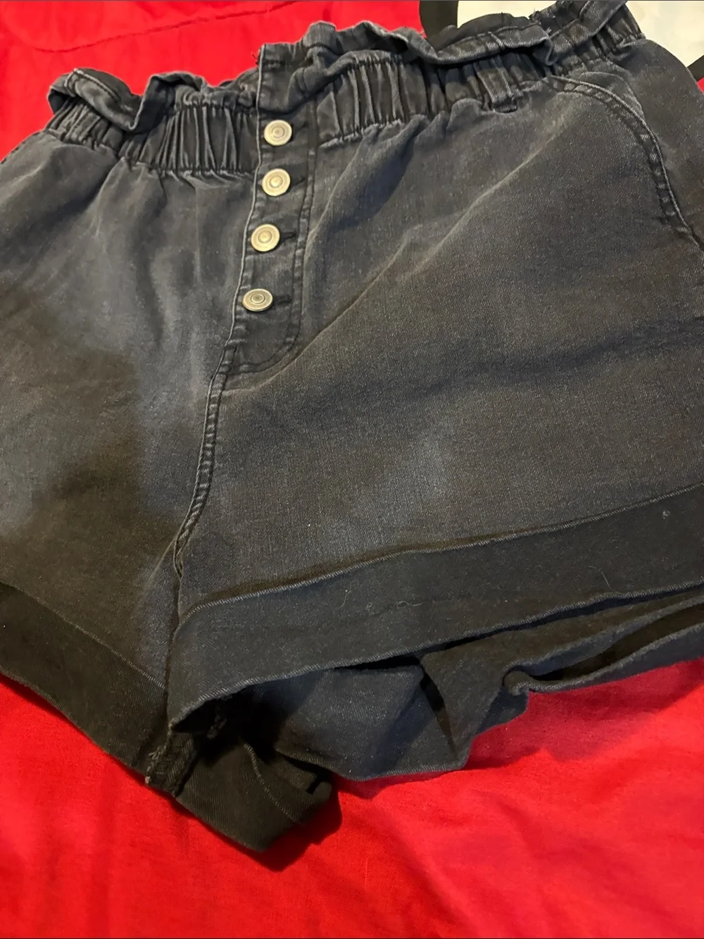 Women’s large Black Pull-On jeans shorts and large Avia black shorts